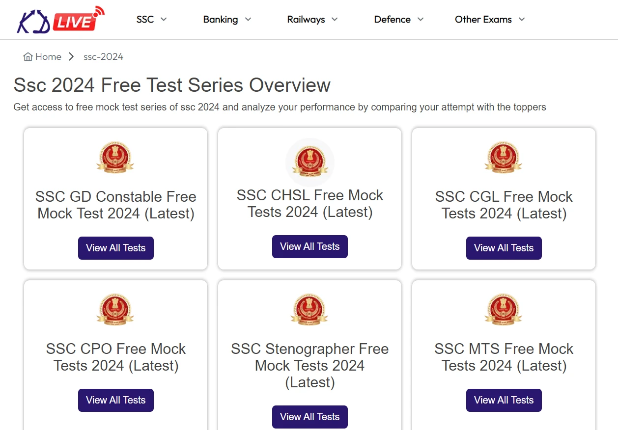 Best SSC Online Course Mock Tests